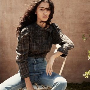 Dôen Venice Top in French Plaid Size Small